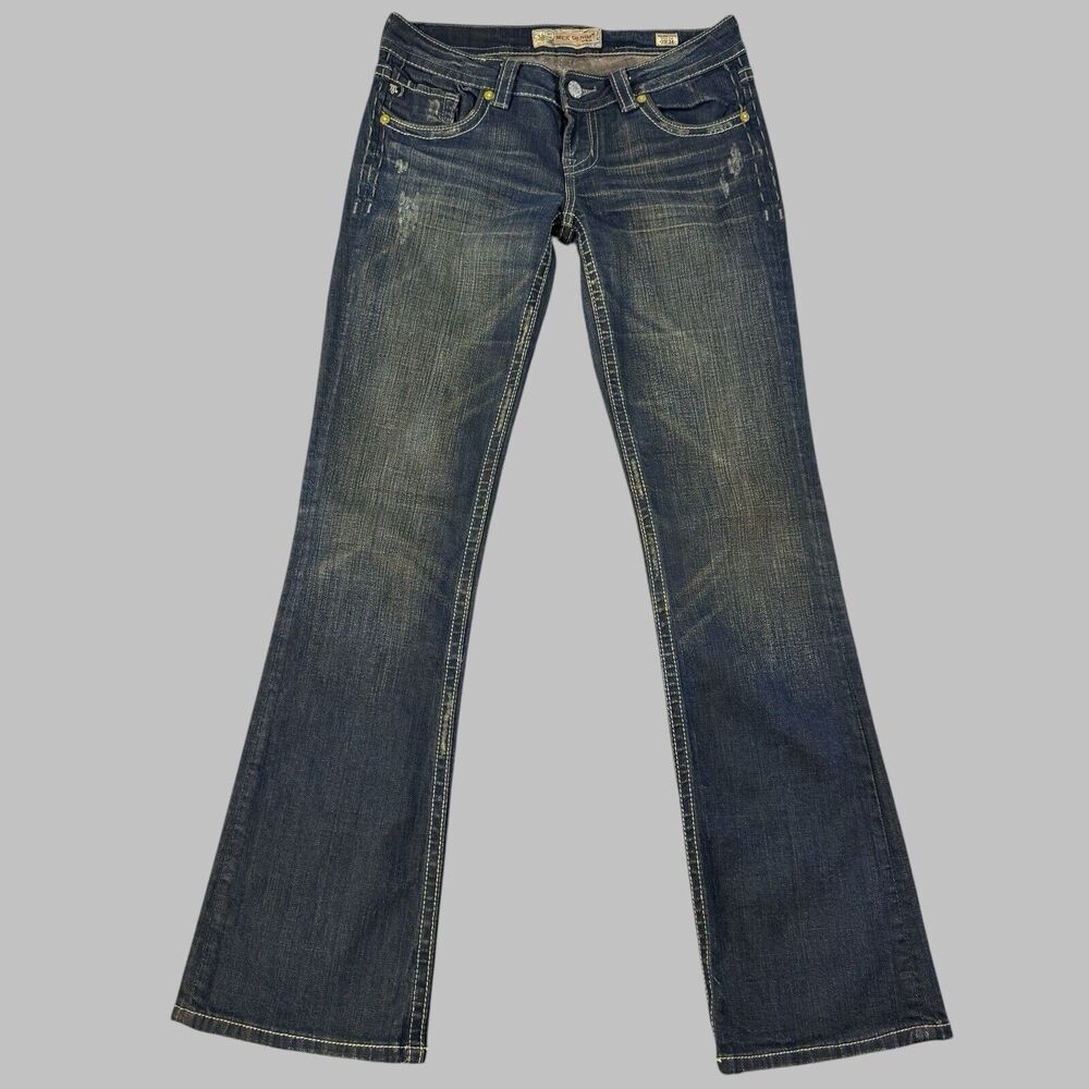 MEK Denim USA Jeans Mens 29x32 Blue Markovo Boot Cut Distressed Denim